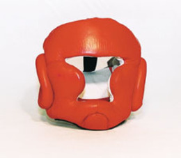Kopfschutz rot mit Jochbeinschutz